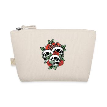 Skull Flower Death Grave Aesthetic Dark Pattern - Organic Pouch - nature - Front
