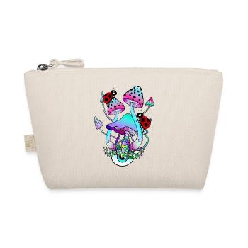 Magic Mushrooms Ladybug Psychedelic Mushroom Art - Organic Pouch - nature - Front
