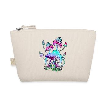 Magic Mushrooms Colorful Glitter Mushroom Art - Organic Pouch - nature - Front
