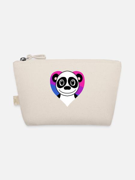 Bisexuell Panda Geschenk - Bio-Täschchen - Natur - Vorne
