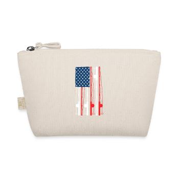 American Flag Fishing Rod USA Patriotic - Bio-Täschchen - Natur - Vorne