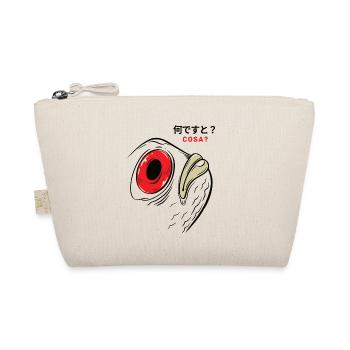 Was? durchdachtes Fischbarsch-Angelgeschenk - Bio-Täschchen - Natur - Vorne