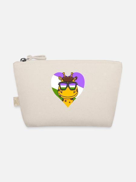 Genderqueer Giraffe - Organic Pouch - nature - Front