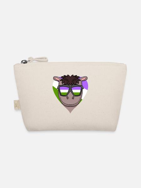 Genderqueer Horse Heart - Organic Pouch - nature - Front