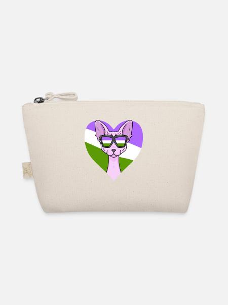 Genderqueer Lgbt Cat Sphynx - Organic Pouch - nature - Front
