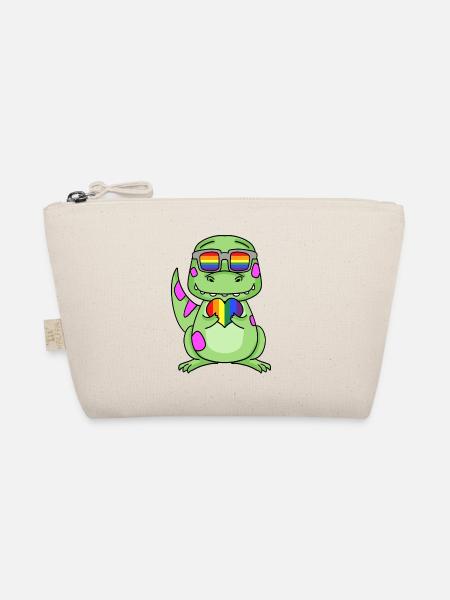 LGBT Animal Dinosaur Rainbow Heart - Organic Pouch - nature - Front