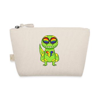 LGBT Animal Dinosaur Rainbow Heart - Organic Pouch - nature - Front
