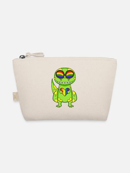 LGBT Animal Dinosaur Rainbow Heart - Organic Pouch - nature - Front