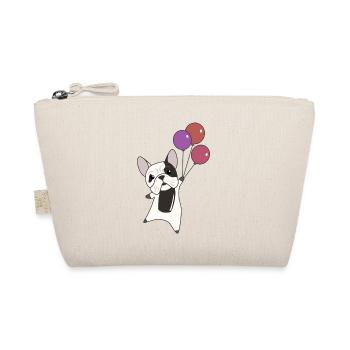Bulldog flies balloons above cute animals dogs - Organic Pouch - nature - Front