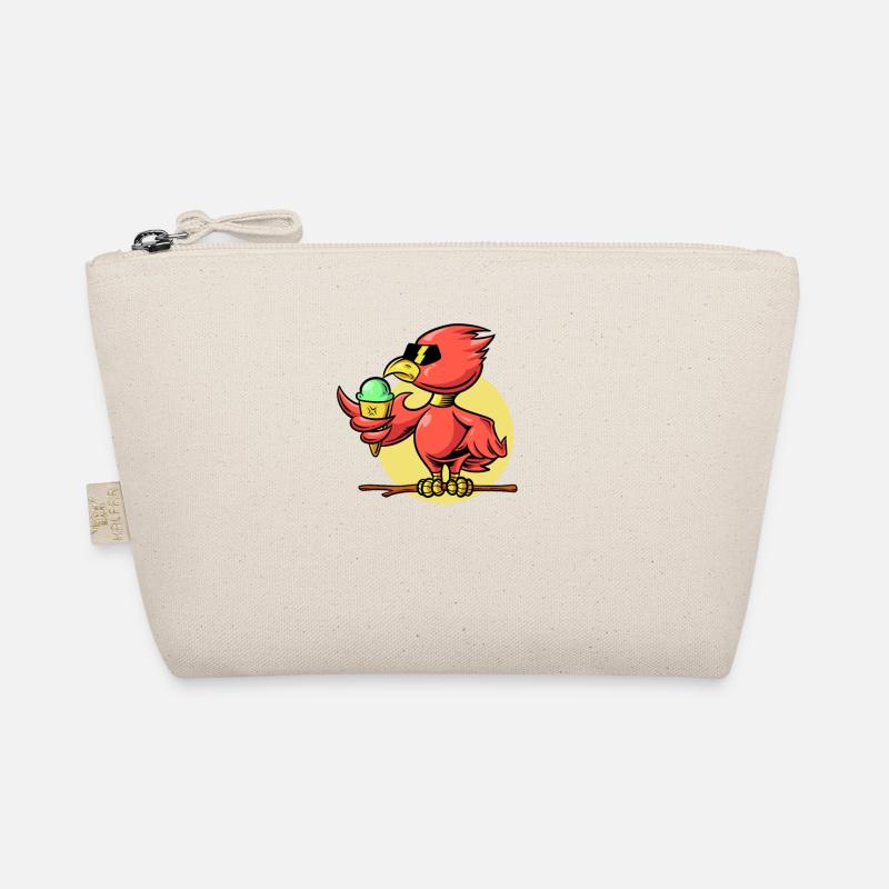Un oiseau cool mange un cornet de crème glacée Trousse biologique
