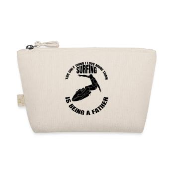 Surfer Father Surfboard Dad Surf Instructor - Organic Pouch - nature - Front