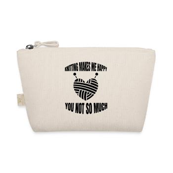 Knitting Sewing Seamstress Gift Crochet - Organic Pouch - nature - Front