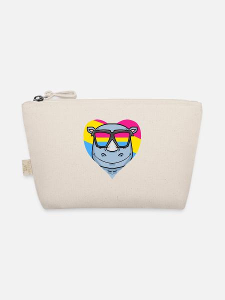 Pansexual Rhino Gift - Organic Pouch - nature - Front