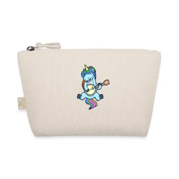 Comic Unicorn plays banjo - Organic Pouch - nature - Front