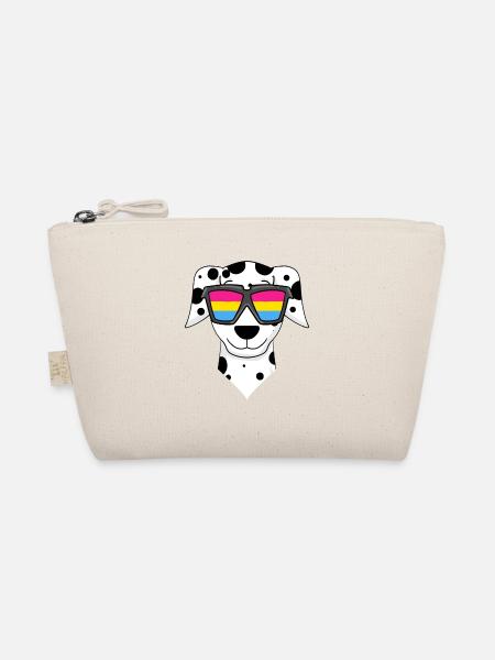 Pansexuell Dalmatiner Hund - Hund mit Brille - Bio-Täschchen - Natur - Vorne