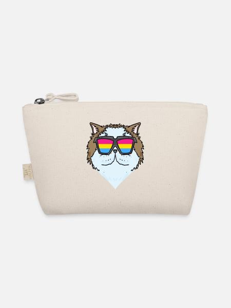 Pansexual Persian Cat - Cat with Glasses - Organic Pouch - nature - Front