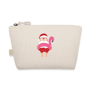 Lustiger Sommer Strandurlaub Pink Flamingo Weihnachten - Bio-Täschchen - Natur - Vorne