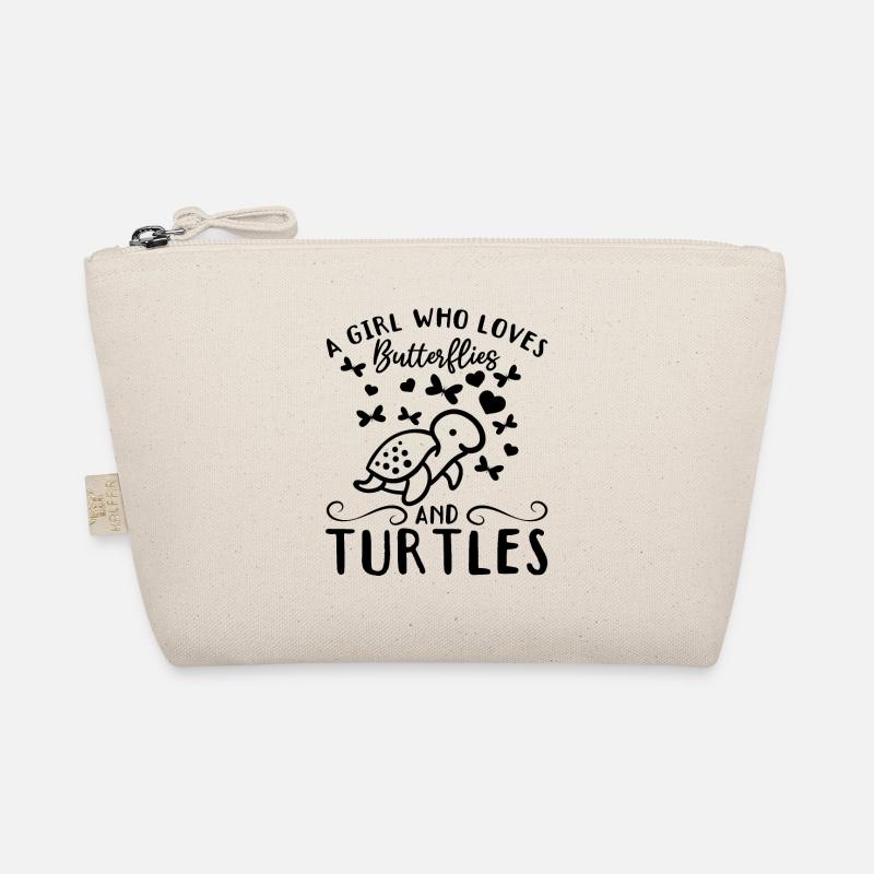 Turtle Lover Girls Ein Mädchen, das Schmetterlinge Bio-Täschchen