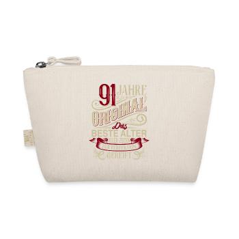 91. Geburtstag Vintage Retro - Bio-Täschchen - Natur - Vorne