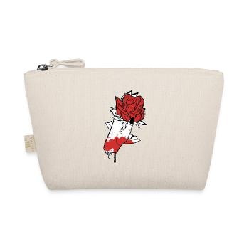 Aesthetic Dark Pattern Hand Bleeding Holding Rose - Organic Pouch - nature - Front