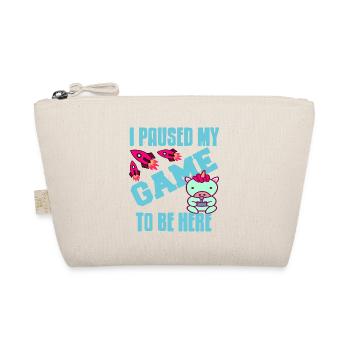 I Paused My Game To Be Here Funny Unicorn Tee - Bio-Täschchen - Natur - Vorne
