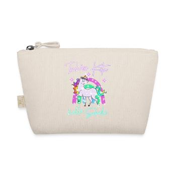Tschüss Kita! hallo Schule Regenbogen Einhorn - Bio-Täschchen - Natur - Vorne