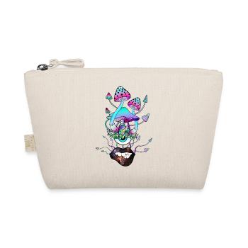 Magic mushrooms with sexy lips mushroom face - Organic Pouch - nature - Front