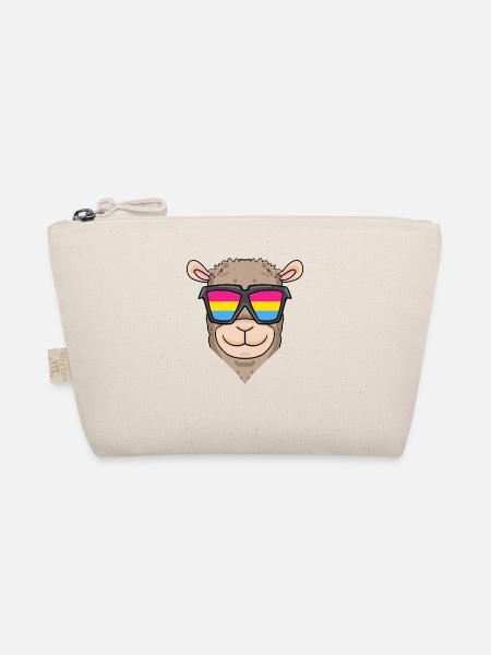 Pansexuell Alpaka - Alpaka mit Brille - Bio-Täschchen - Natur