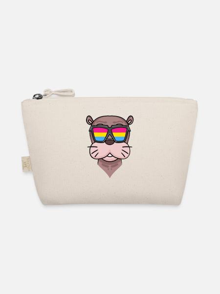 Pansexual Sea Lion - Sea Lion with Glasses - Organic Pouch - nature - Front