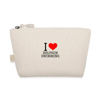 Schwimmen Spruch Lustig I Love Dolphin Swimming - Bio-Täschchen - Natur - Vorne