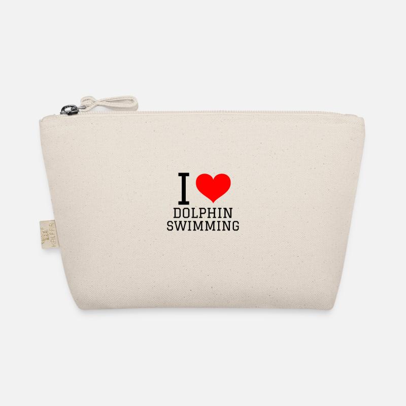 Swimming Saying Funny I Love Dolphin Swimming Organic Pouch