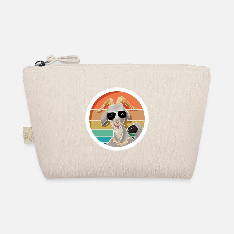 Cool retro goat with sunglasses Organic Pouch