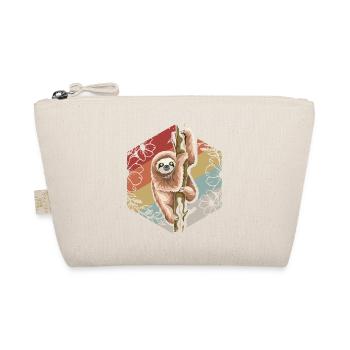 Cute Retro Vintage Flower Sloth - Organic Pouch - nature - Front