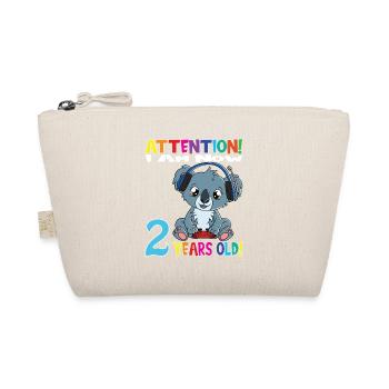 Gaming Koala Attention I Am Now 2 Years Old - Organic Pouch - nature - Front