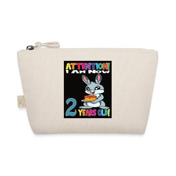 Rabbit Attention I Am Now 2 Years Old - Organic Pouch - nature - Front