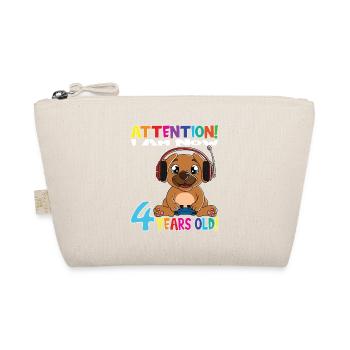 Gaming Dog Birthday I Am Now 4 Years Old - Bio-Täschchen - Natur - Vorne