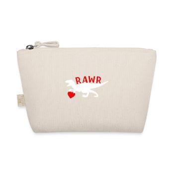 Valentine's Day T-Rex RAWR I Love You Heart - Bio-Täschchen - Natur - Vorne