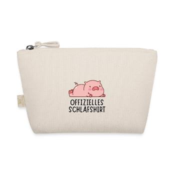 Offizielles Schlafshirt - Süßes Cartoon Schwein - Bio-Täschchen - Natur - Vorne