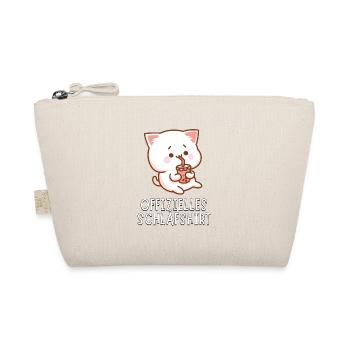 Offizielles Schlafshirt - Süßes Bubble Tea Katze - Bio-Täschchen - Natur - Vorne