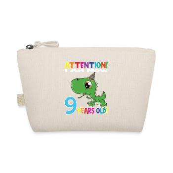 Dino Birthday I Am Now 5 Years Old - Organic Pouch - nature - Front