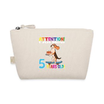 Dog Birthday I Am Now 5 Years Old - Bio-Täschchen - Natur - Vorne