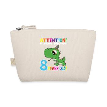Dino Boy Birthday I Am Now 8 Years Old - Bio-Täschchen - Natur - Vorne