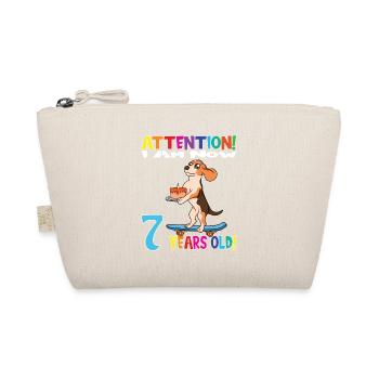 Dog Birthday I Am Now 7 Years Old - Organic Pouch - nature - Front