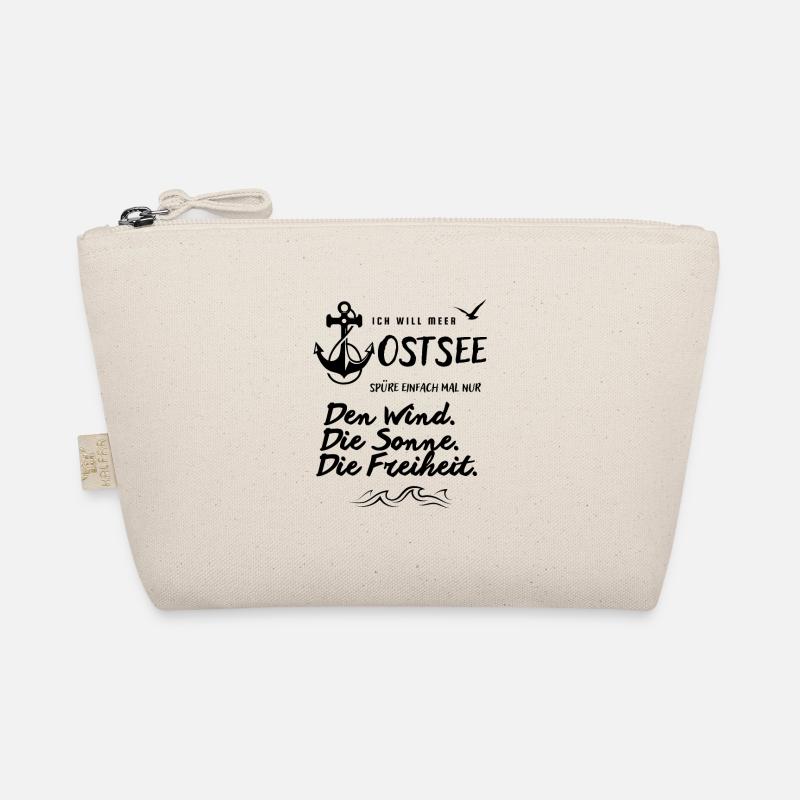 Ich will Meer Ostsee Spruch mit Anker und Möwe Bio-Täschchen
