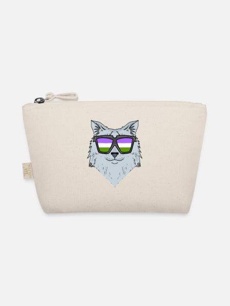 Genderqueer Lgbt Cat Siberian Cat - Organic Pouch - nature - Front
