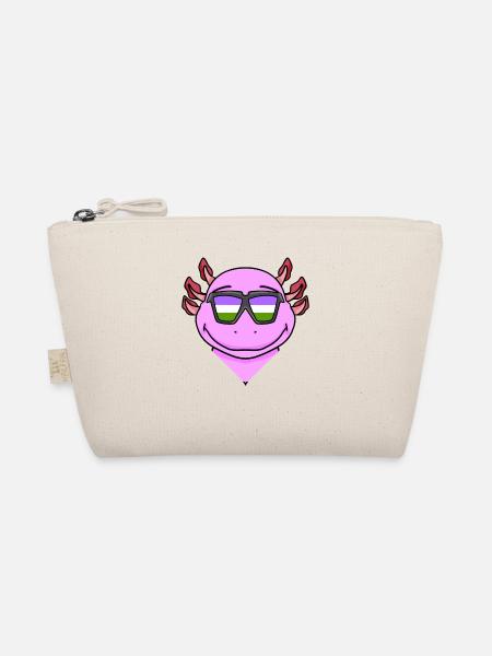 Genderqueer Axolotl - Organic Pouch - nature - Front