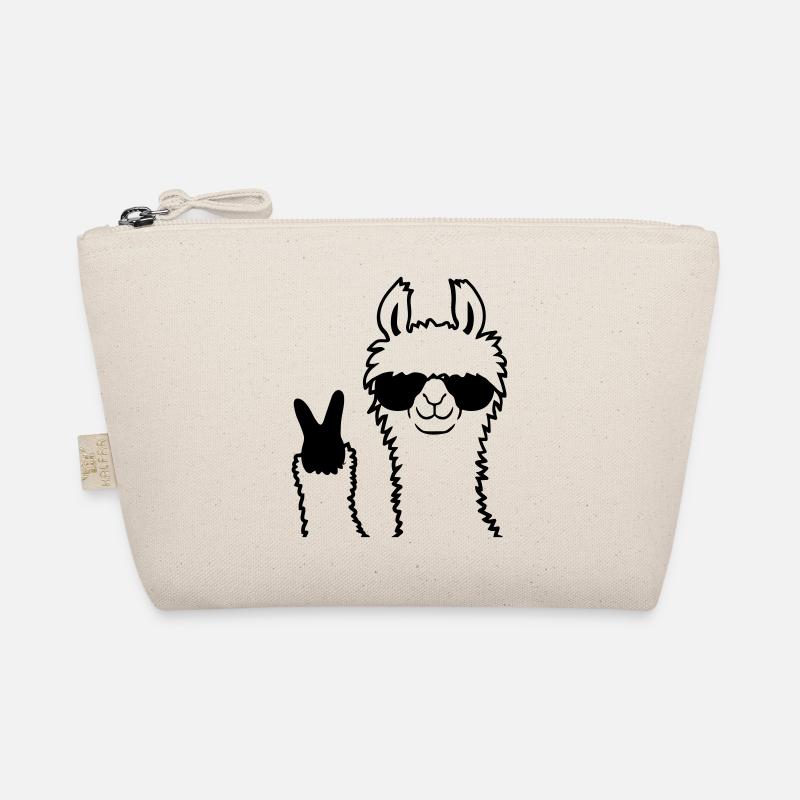 Peace Zeichen Lama Sonnenbrille - Bio-Täschchen - Natur