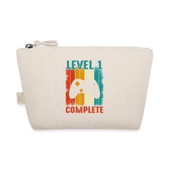 1st Wedding Anniversary - Vintage Retro Level - Organic Pouch - nature - Front