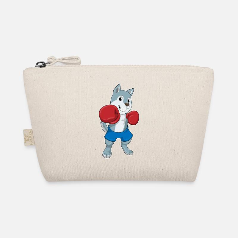 Dog as Boxer with Boxing Gloves Organic Pouch