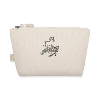 Happy unicorn and turtle lover with - Organic Pouch - nature - Front